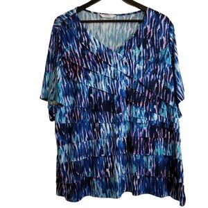 Tanjay plus size patterned blue/purple plus size top
